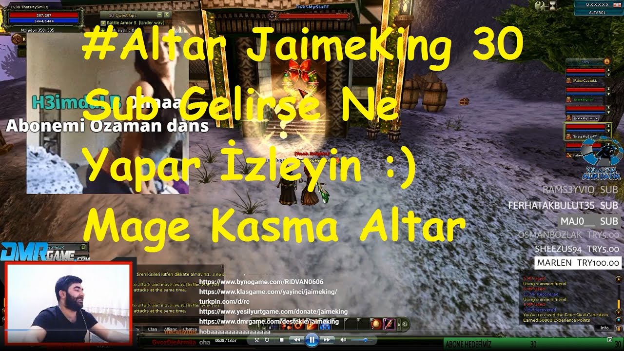 #Altar JaimeKing(Ankaralı Komut&ccedil;u) Canlı Yayında 30 Sub Geliyor :) Altar Mage Kasma Knight Online