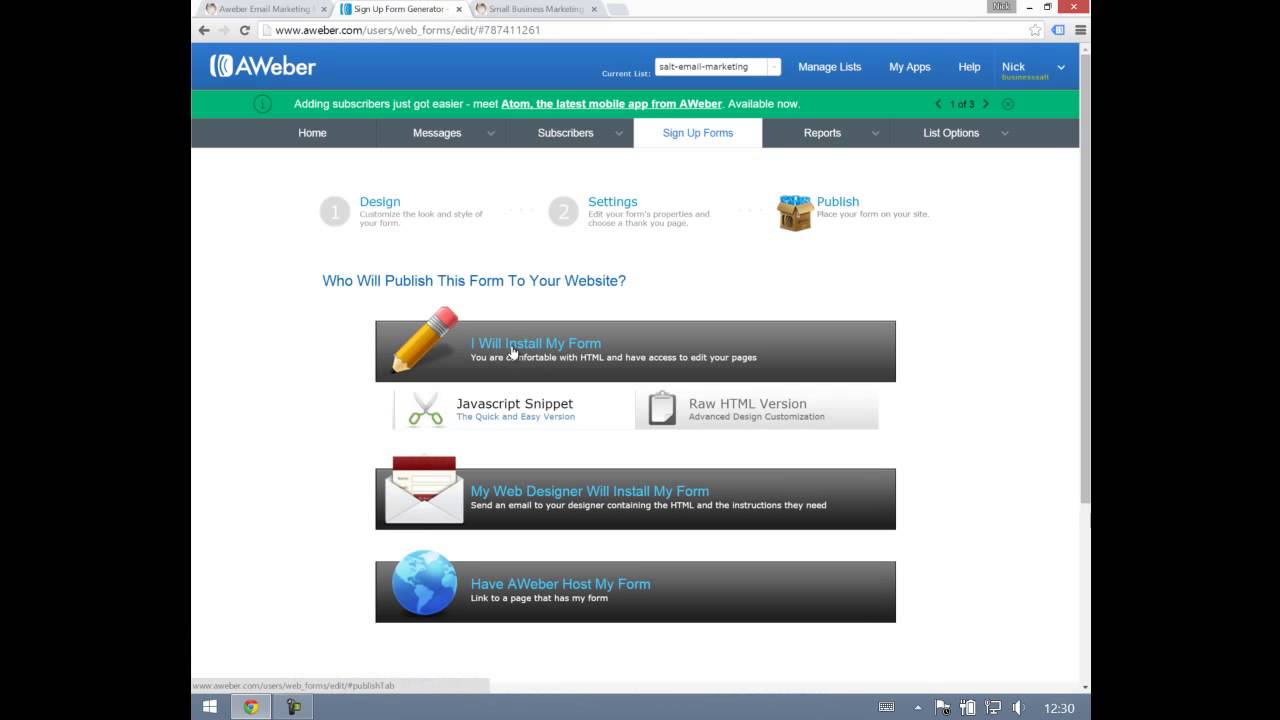 Aweber Set Up Demo Training