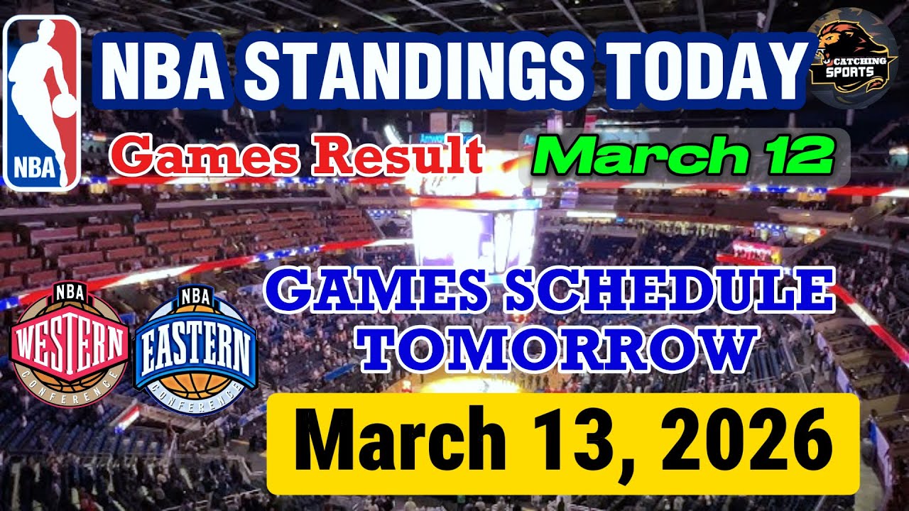 NBA STANDINGS TODAY as of MARCH 12 | GAMES RESULT | GAMES SCHEDULE MARCH 13, 2026