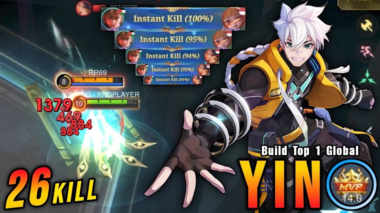26 Kills!! Instant Kill Yin Offlane Monster!! - Build Top 1 Global Yin ~ MLBB