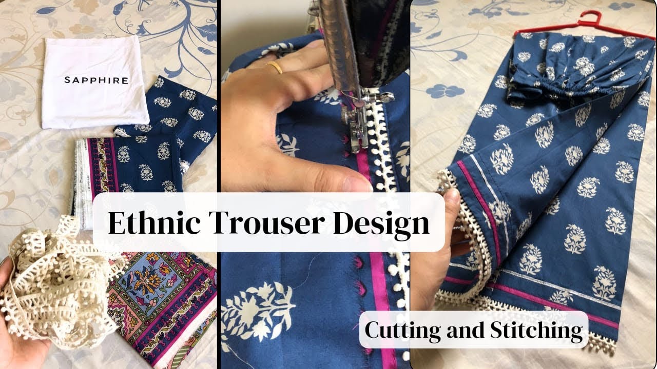Ethnic pant Box Trouser Cutting and Stitching || Straight Trouser 👌🏻
