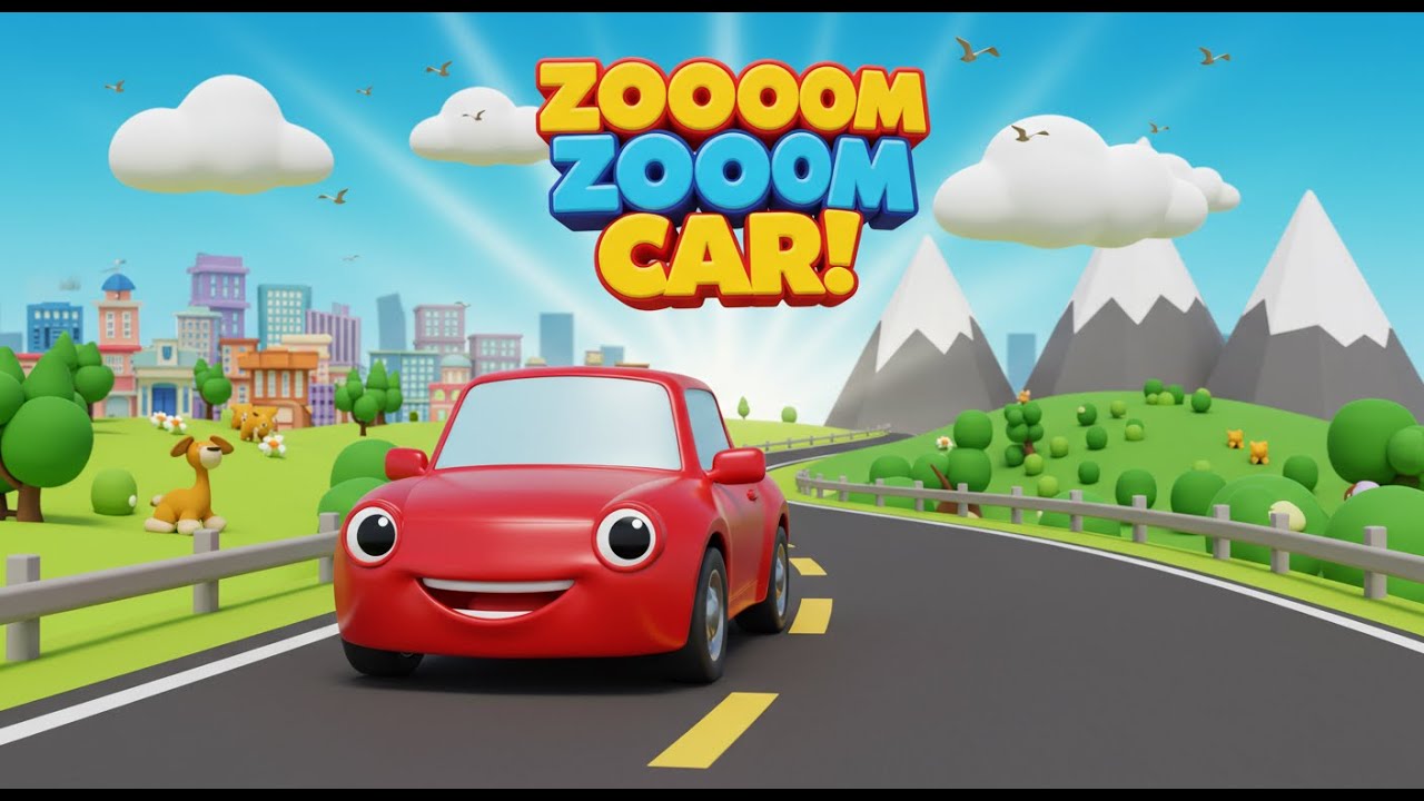 Zoom Zoom Car 🚗💨 | Driving Adventure Song for Kids | City, Countryside & Mountains