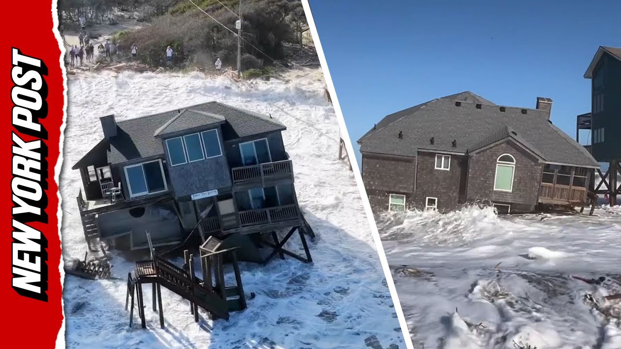 Watch: More Coastal Dream Homes Collapse into Ocean in North Carolina