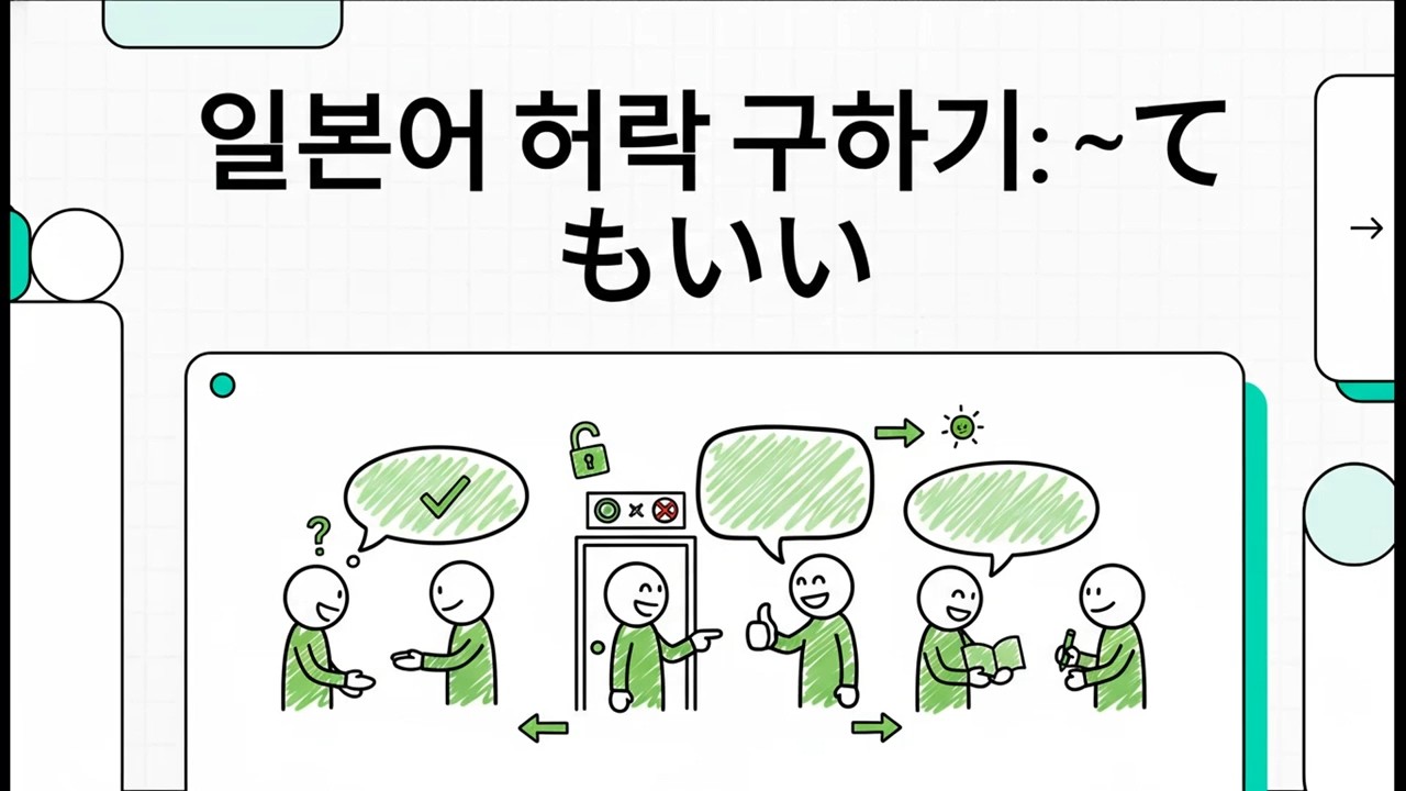 일본어 허락 구하기: ~てもいい - 일본어 JLPT 기초 문법 - 34