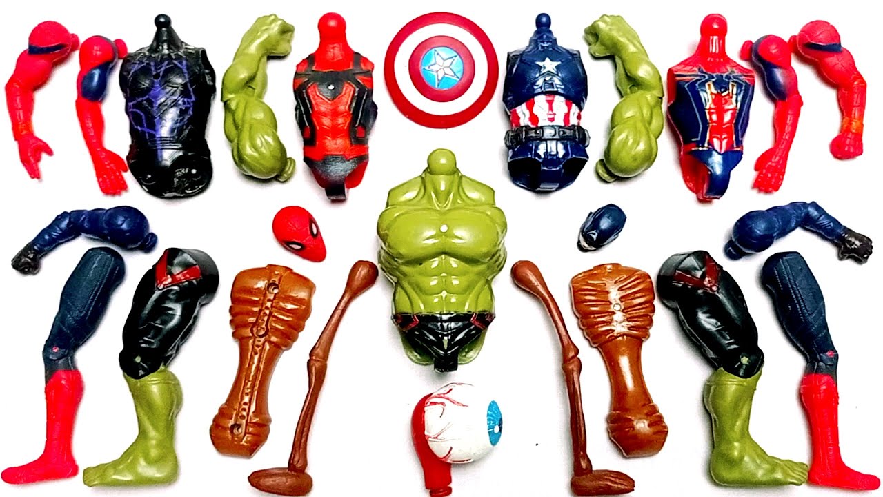 AVENGERS TOYS MARVEL'S HULK SPIDER-MAN  BLACK PANTHER CAPTAIN AMERICA SIRENHEAD SUPERHERO TOYS VIDEO
