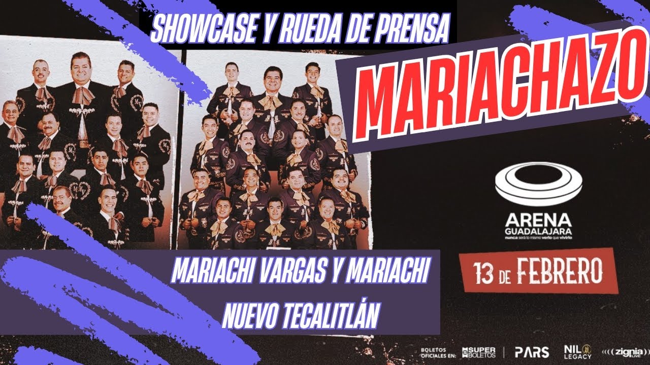 MARIACHI VARGAS Y MARIACHI NUEVO TECALITLAN Showcase y rueda  prensa presentación en vivo MARIACHAZO