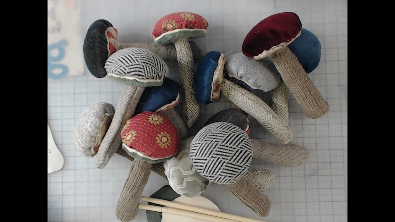 Making mushrooms from fabric scraps!