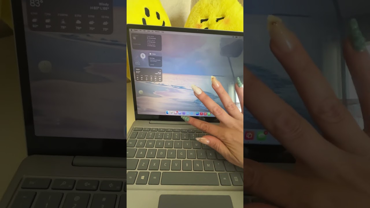 Touch screen MacBook!! Actually it&rsquo;s a Windows laptop with MacOS installed! #mac #macos #sonoma