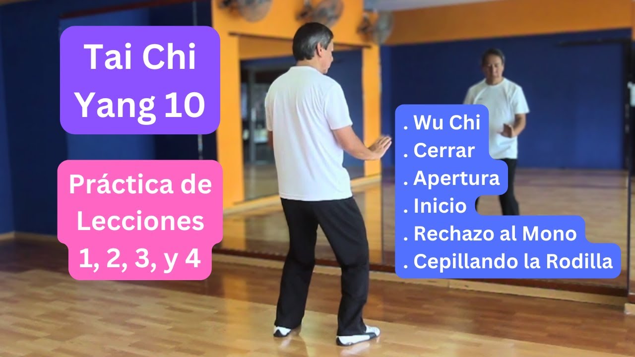 GRATIS Tai Chi. Práctica de Lecciones 1, 2, 3, y 4. Forma Yang 10.