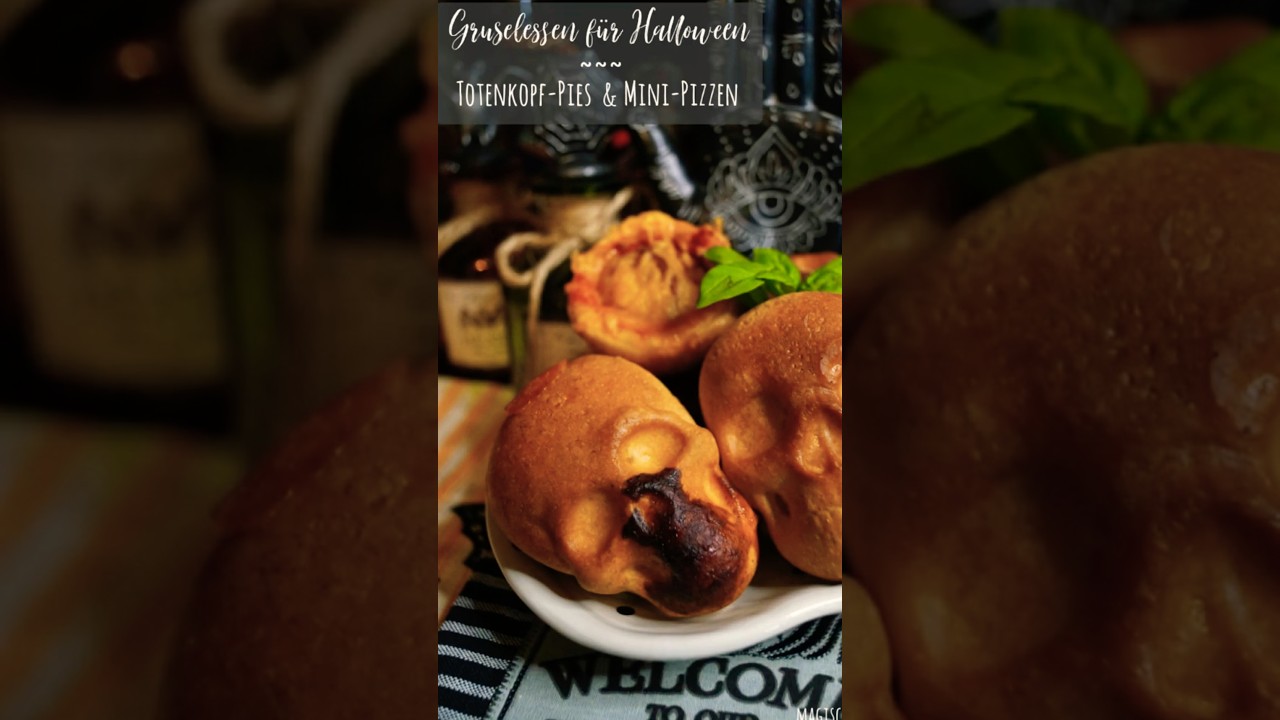 Skull Pizza Pockets: Kleine Pizzataschen in Totenkopfform f&uuml;r Halloween - easy zu machen!