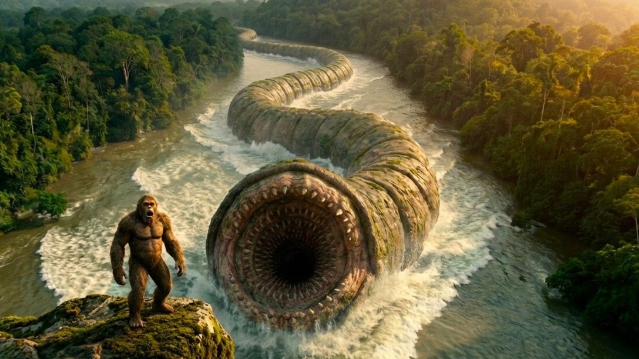 Giant River Monster Attacks Prehistoric Human [Survival Escape]