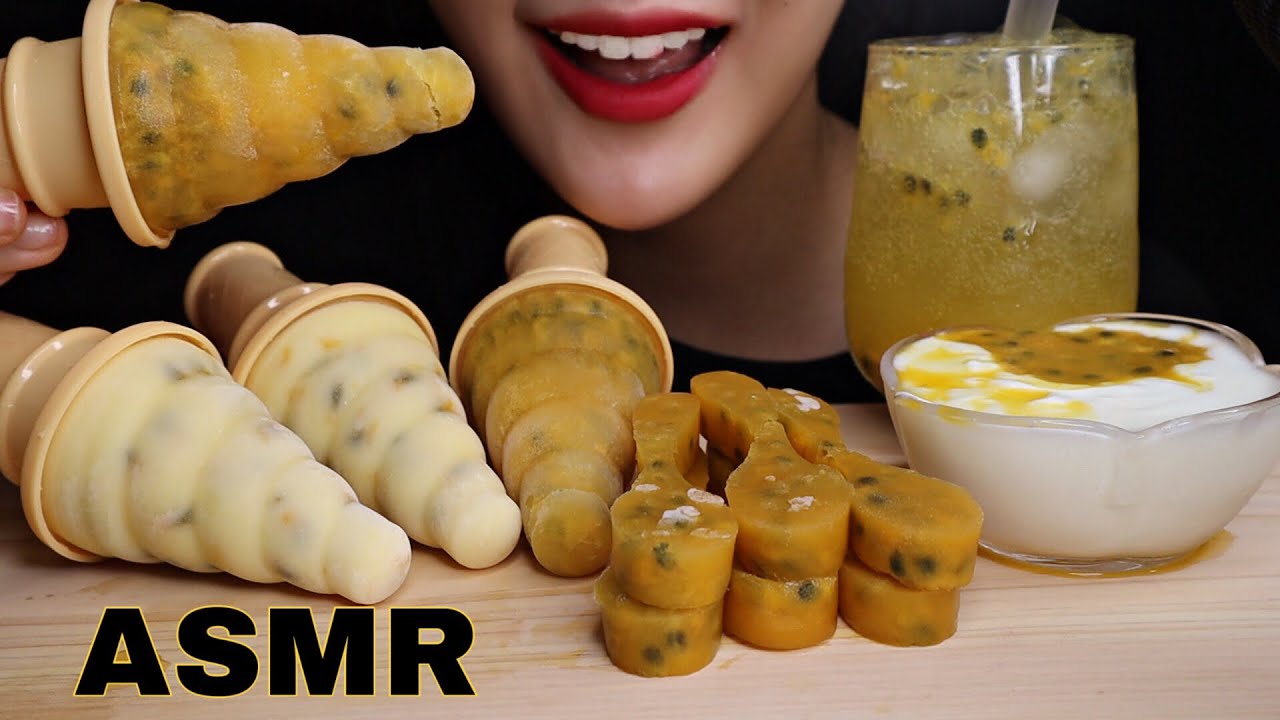 ASMR EATINGSHOW 食べ放題 PASSION FRUIT DESSERT !! 패션후르츠 패션푸르츠 디저트 !! パッションフルーツ