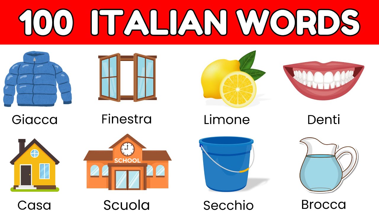 100 Key Italian Words for Beginners | A1-A2 Vocabulary | Learn Italian for Beginners