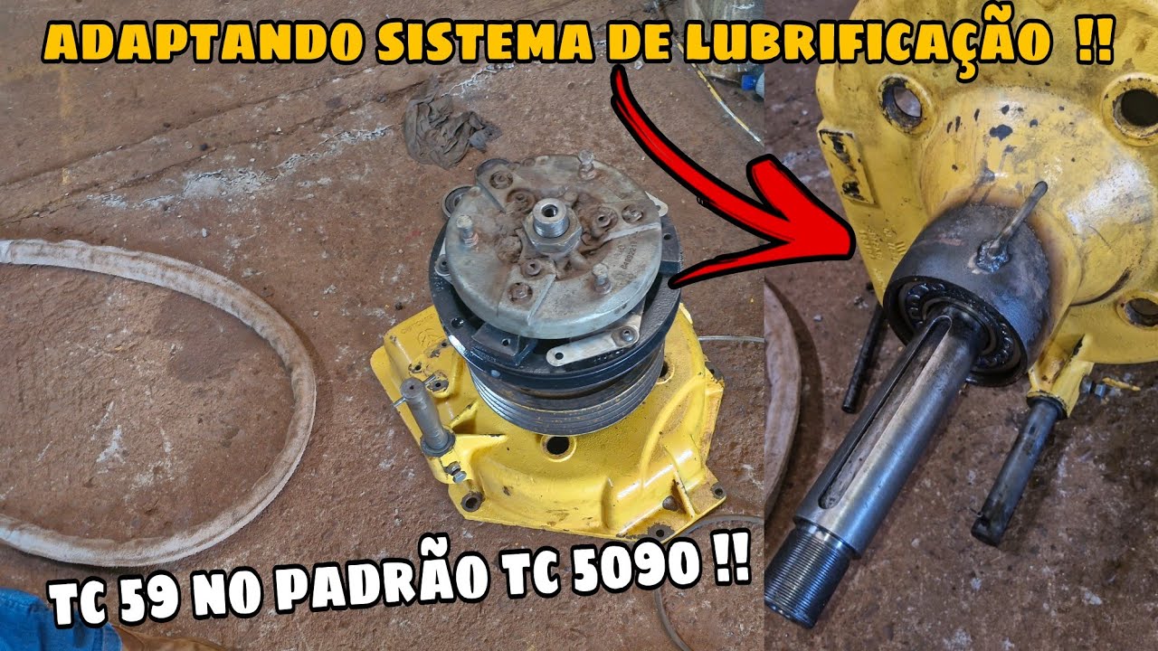 MONTANDO  A TOMADA DE FORÇA DA TC 59 !! e adaptando sistema para engraixar