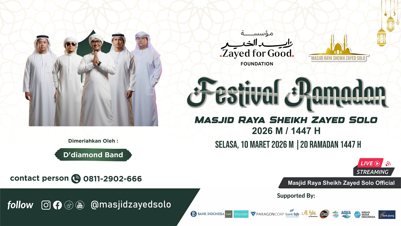 Festival Ramadan Day  21 Masjid Raya Sheikh Zayed Solo 1447H | 2026
