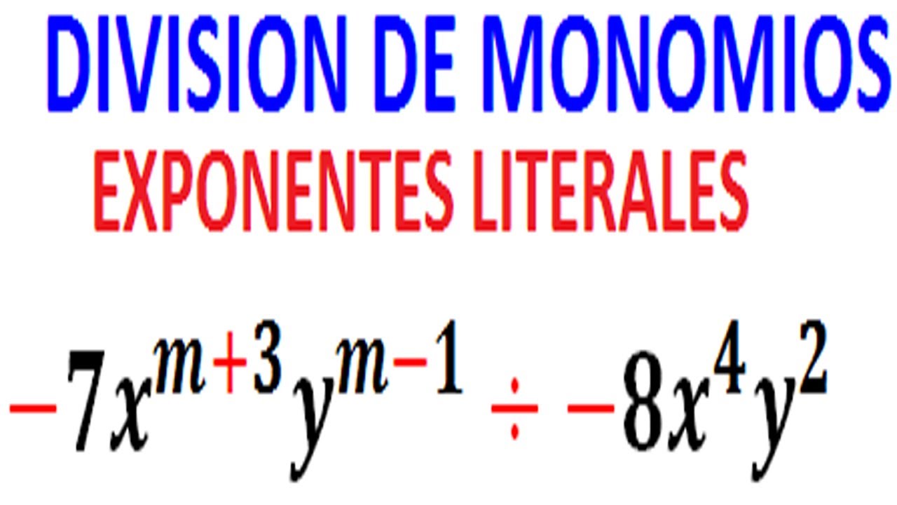 Division de monomios con exponentes literales