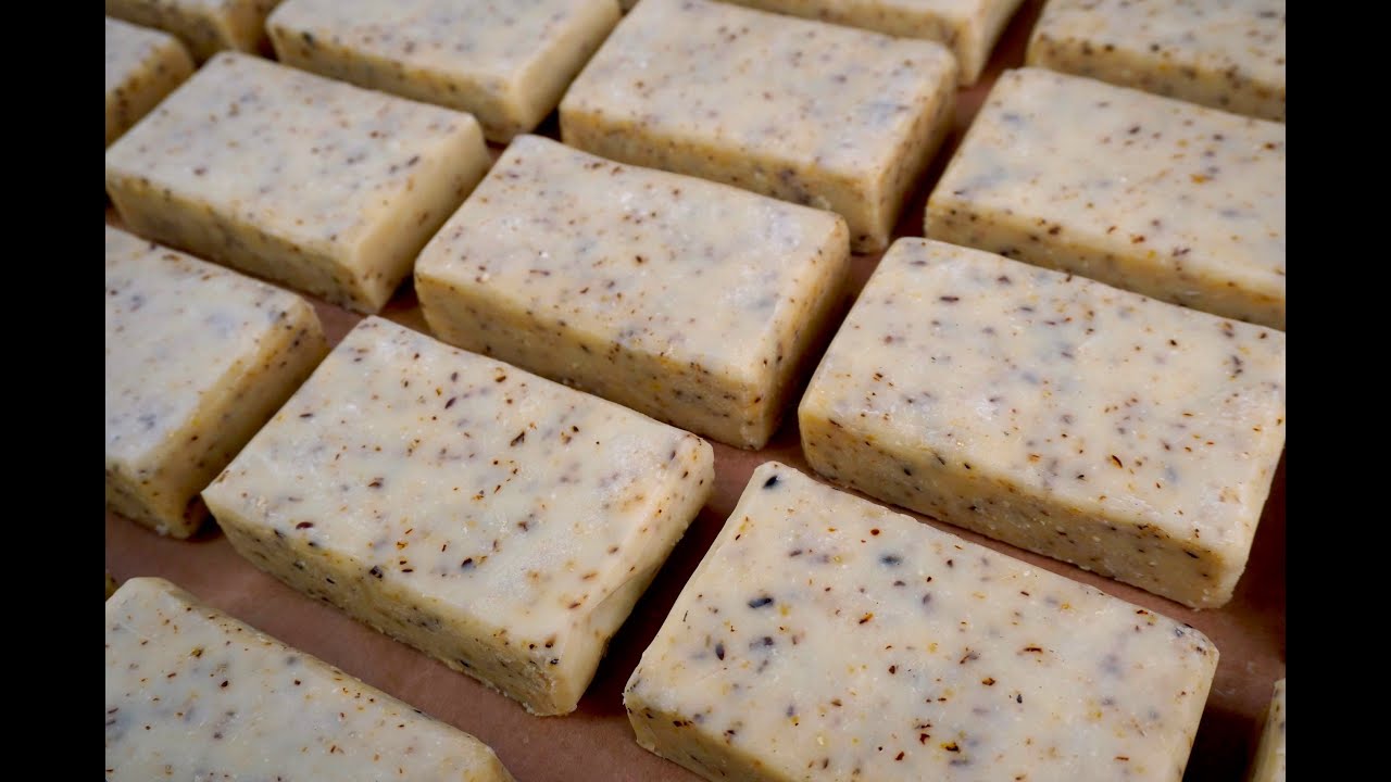 DIY All Natural Avocado Oil Soap - Honey Oatmeal & Flaxseed Scrub Soap Bars Recipe Cold Process Soap