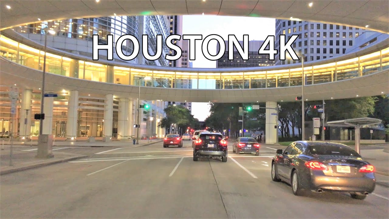 Houston 4K - Sunset Drive - Driving Downtown