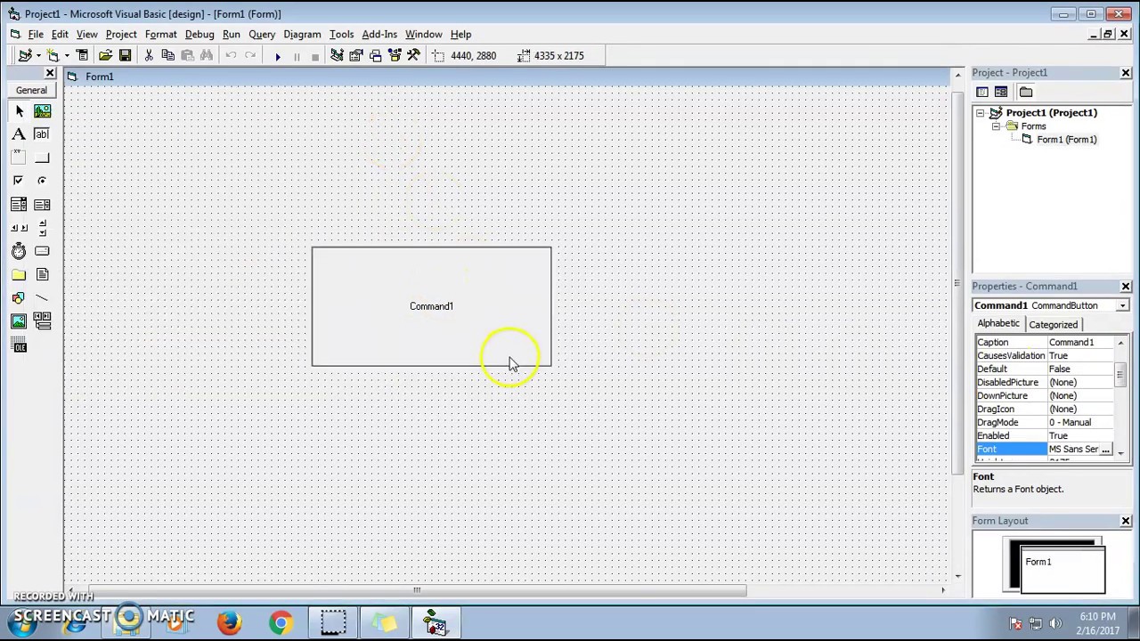 VB6 How to change the colour of the form to red