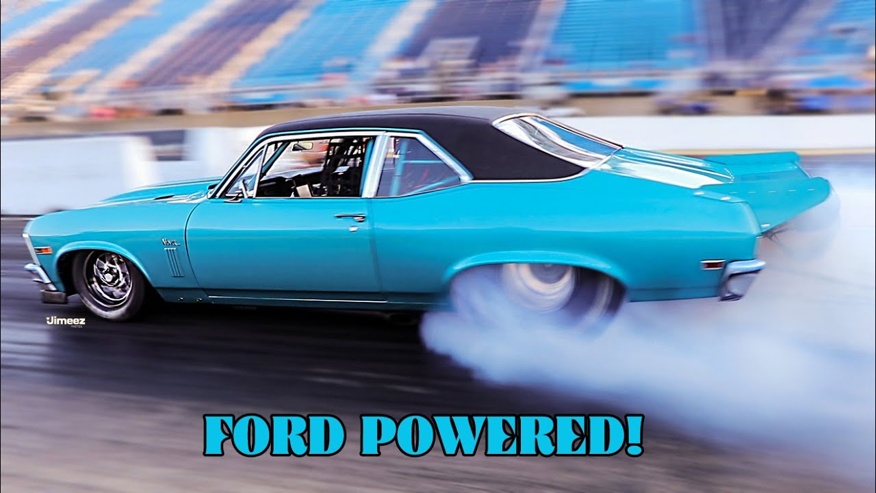 7 SEC BOSS FORD POWERED NOVA! TWIN TURBO! STREET LEGAL DRAG WEEK CAR! RT66!