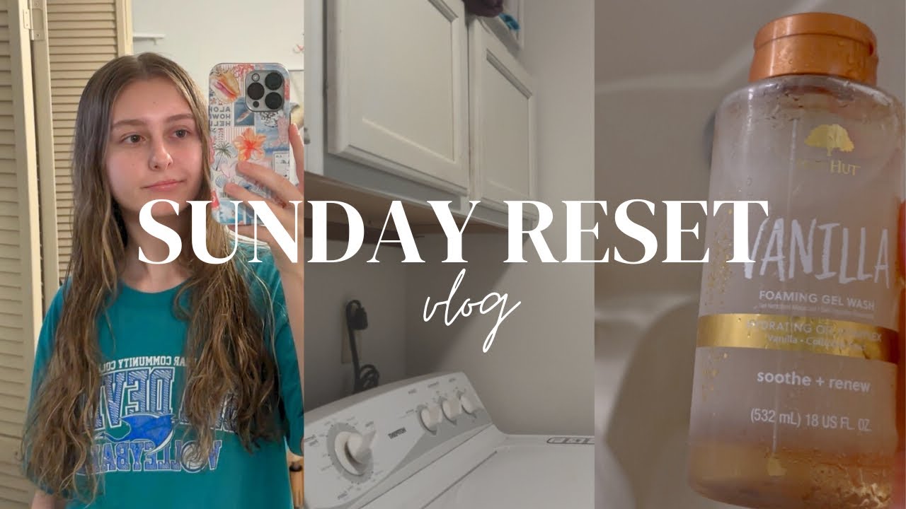 SUNDAY RESET VLOG | (laundry, cooking, cleaning, workout) ☕️