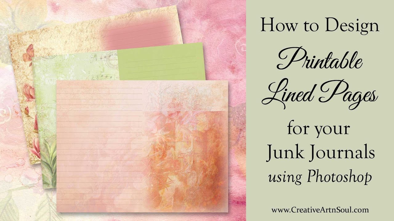 How to Design Printable Lined Journal Pages for your Junk Journals using Photoshop