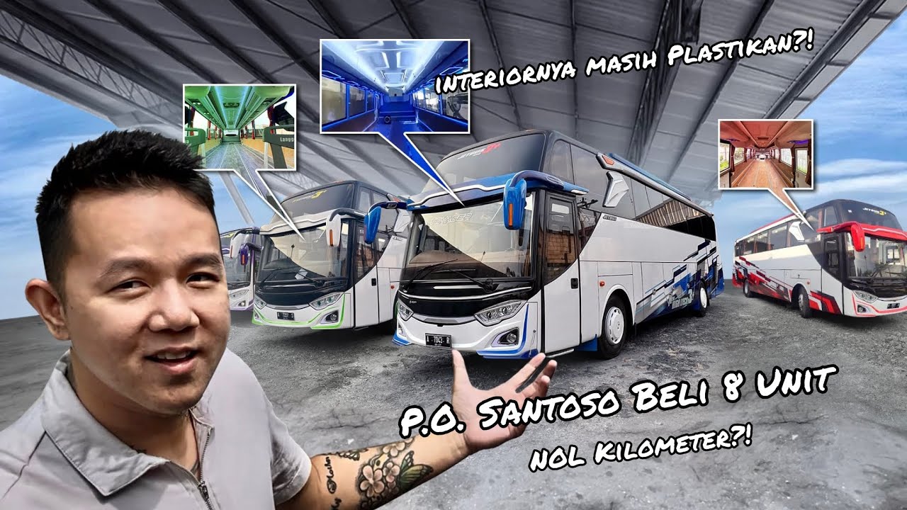 SANTOSO bawa pulang 8 Unit BUS PART (2)!! Interiornya kinyis kinyis! Nol KM?!