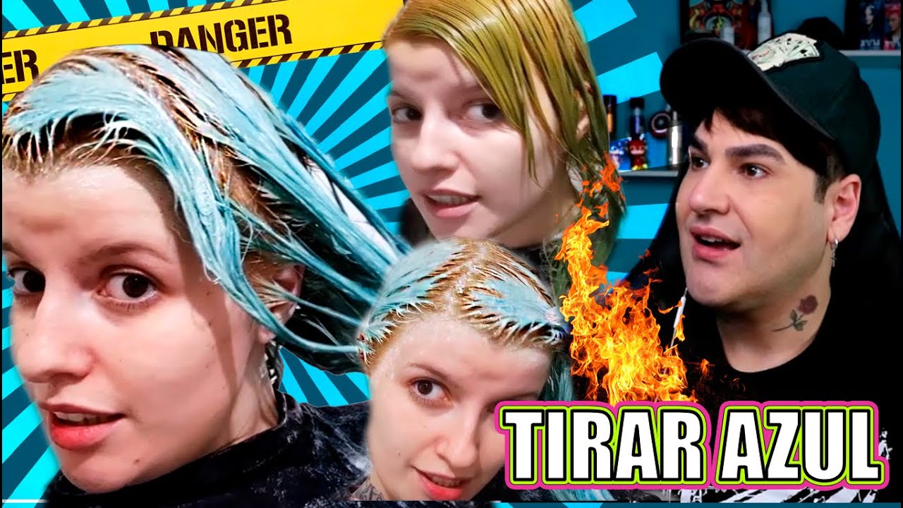 DESCOLORINDO 2X O CABELO PRA TIRAR O AZUL 😵 TINHA METILENO, VIU. 👨🏻‍🎤