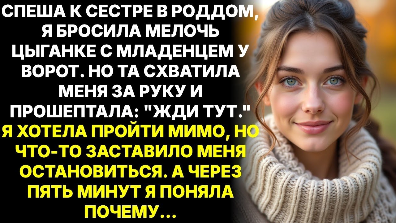 Стой, прошептала цыганка,у роддома.Я хотела вырваться,но тут боковая дверь открылась и я всё поняла.