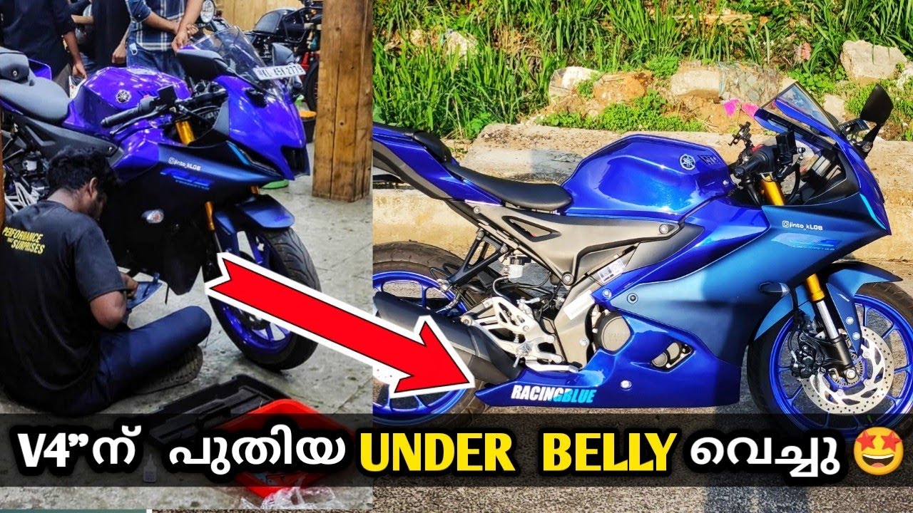 നമ്മുടെ വണ്ടിക്ക്  Underbelly വെച്ചു😱 || R15 V4 underbelly || Malayalam modification💙 || kiran vlogS