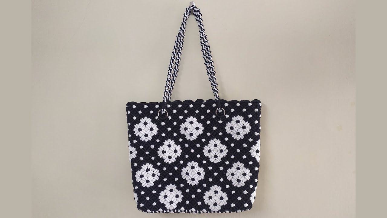 Macrame Shoulder Bag | DIY Macrame Tote Bag