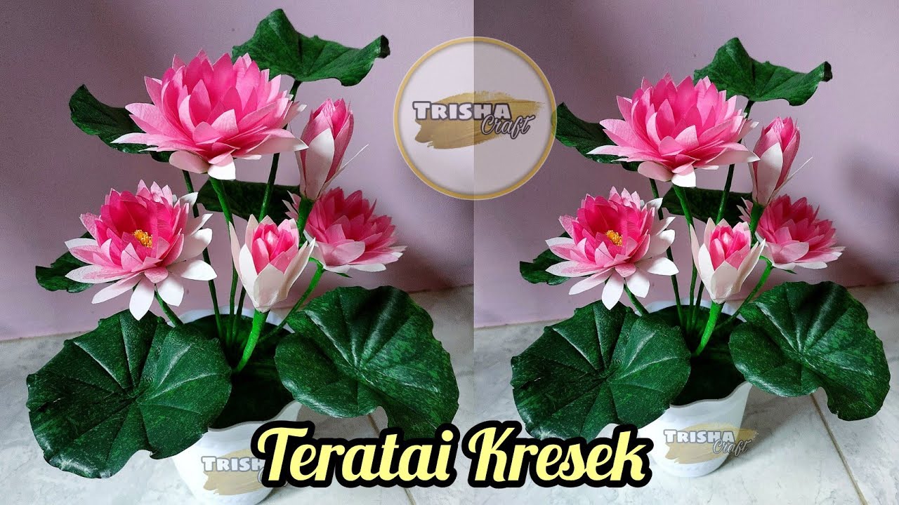 Si Cantik Teratai dari Plastik kresek || Lotus kresek terbaru