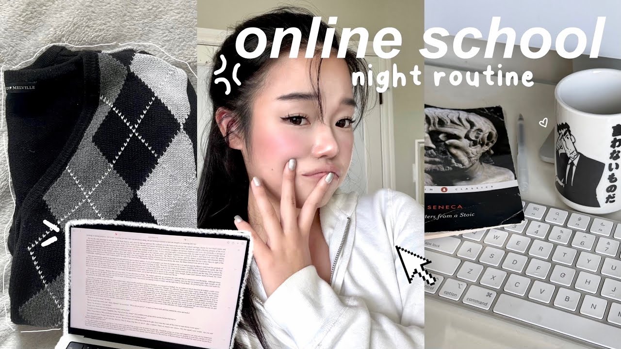 PRODUCTIVE Online Student Night Routine ｡⋆☾ ﾟ