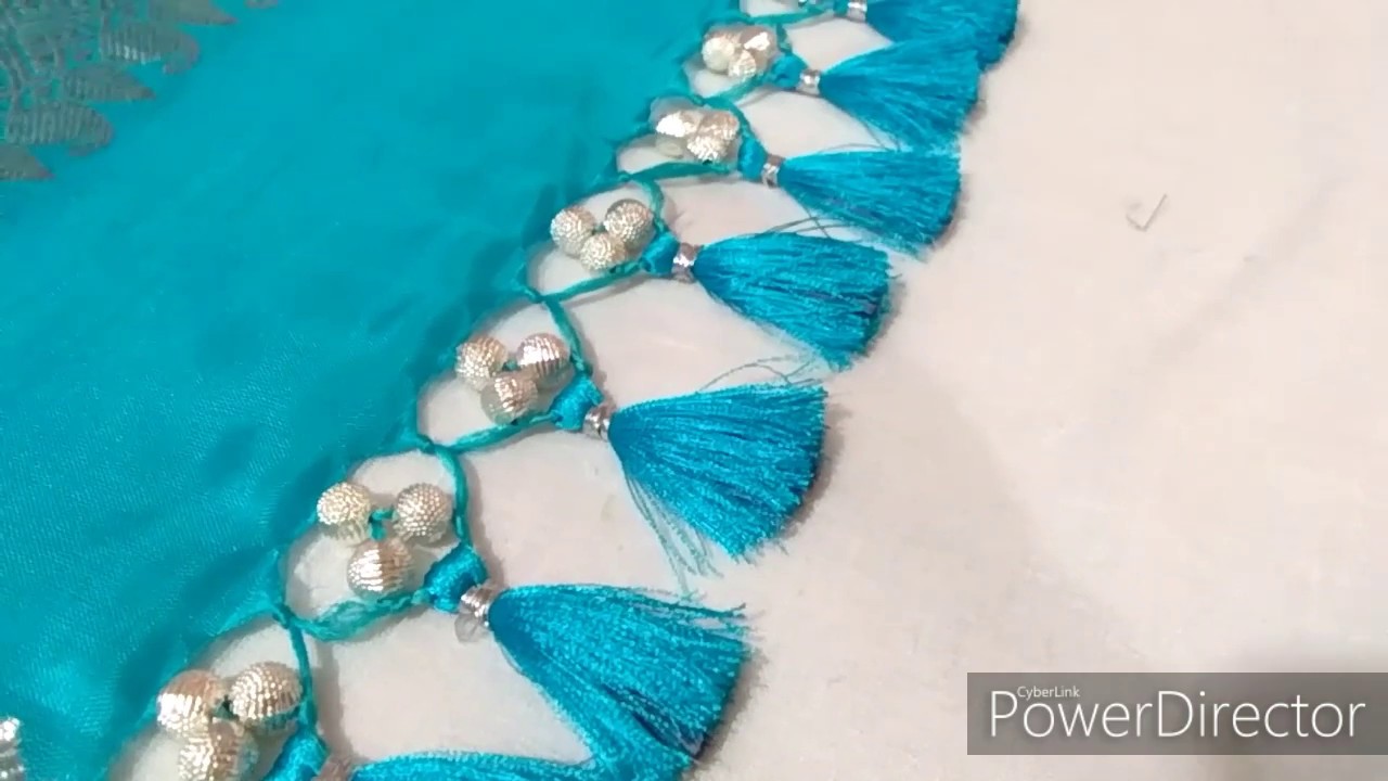 New Saree Kuchu/Tessels Design for Silver Zari Silk Saree Border I MCBMcb