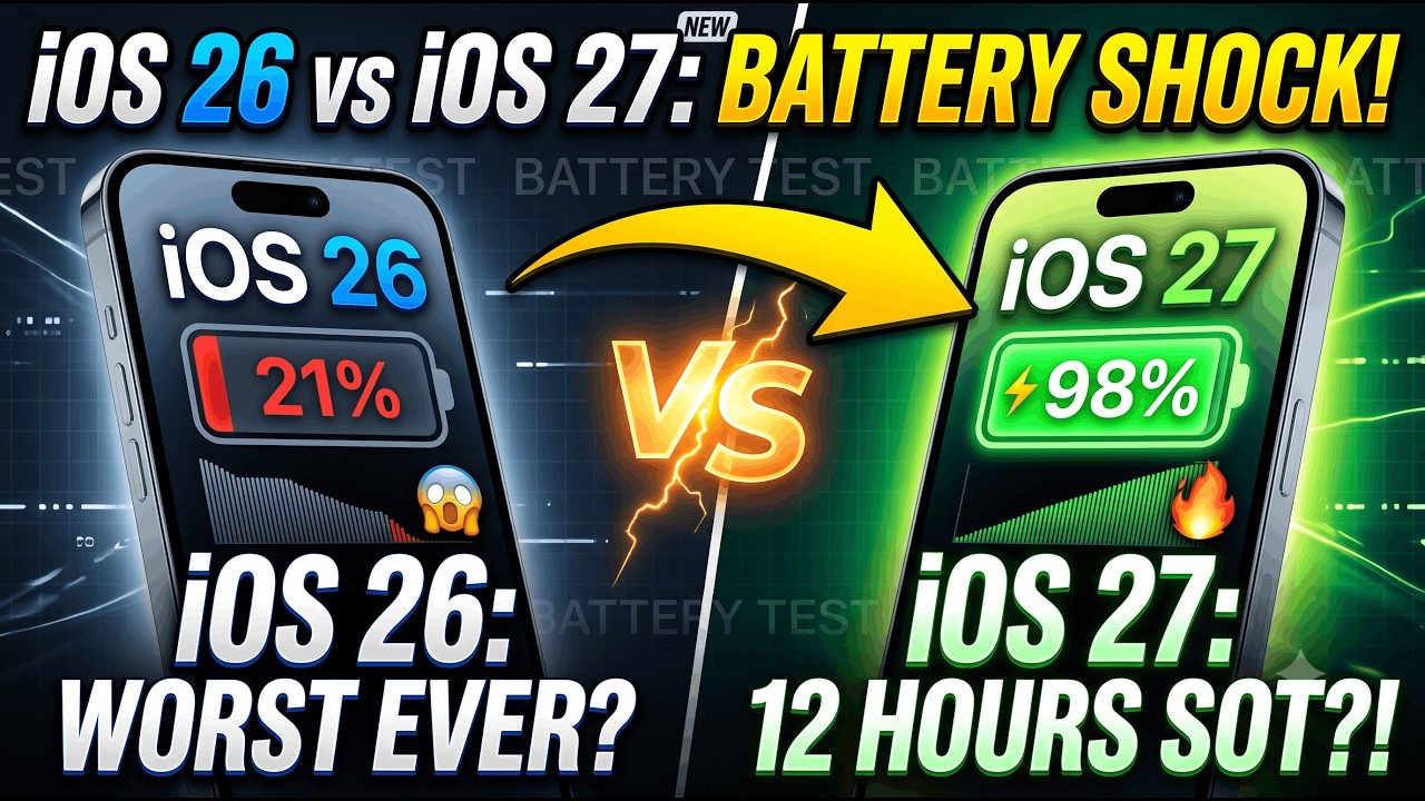 Время работы аккумулятора в iOS 27 против iOS 26 &mdash; наконец-то стало лучше?!