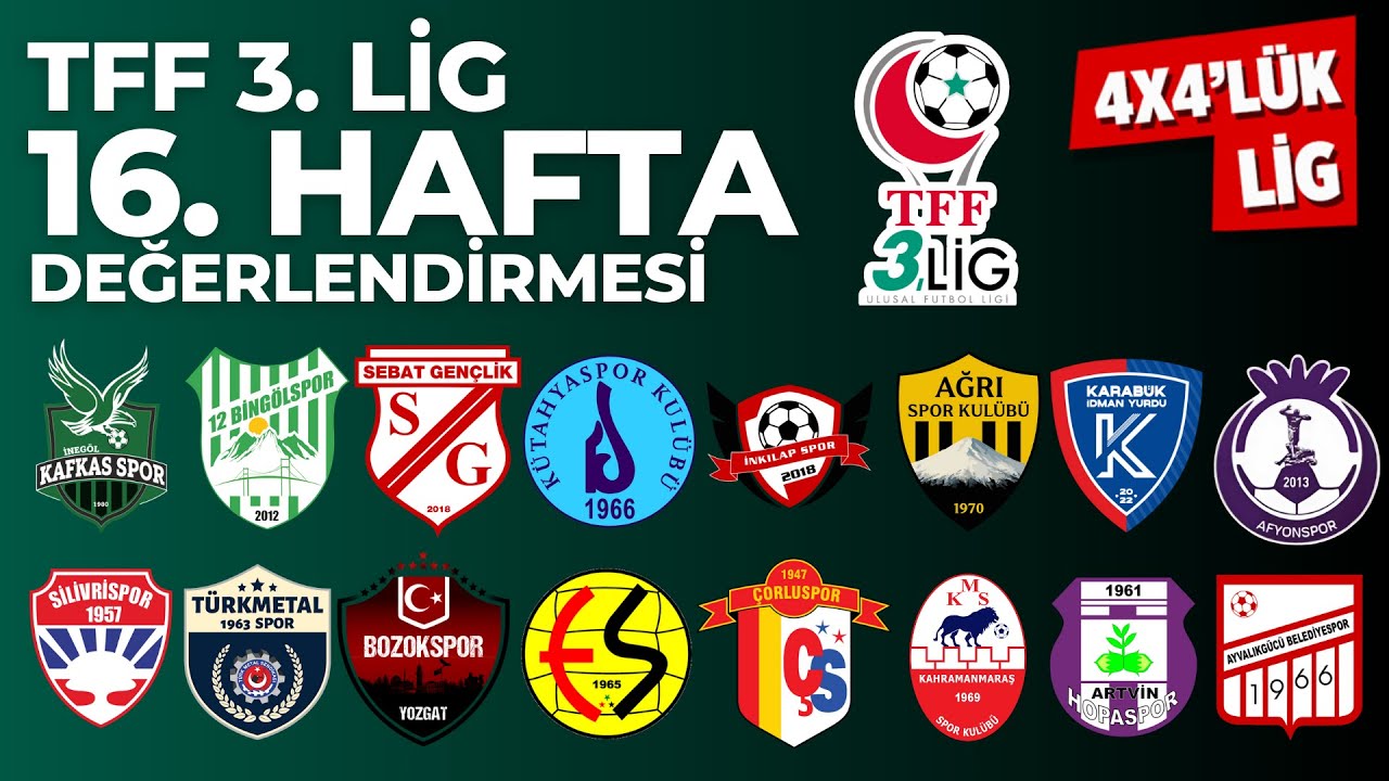 TFF 3. Lig 16. Hafta Değerlendirmesi | 4X4'LÜK LİG