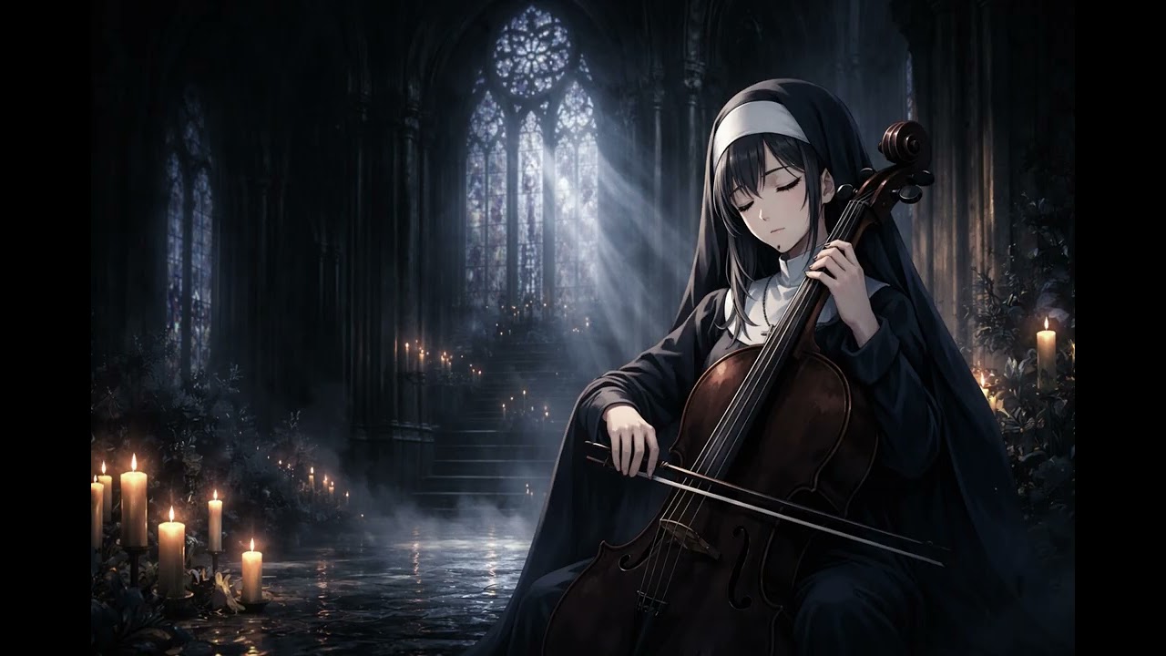 Sad Anime Cello in a Gothic Cathedral 🌙 Dark Emotional Anime Music