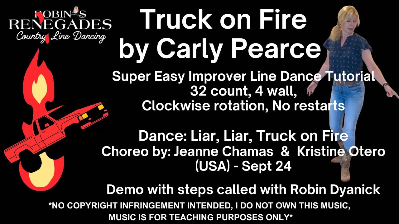 Truck on Fire by Carly Pearce Super Easy Line Dance Tutorial and Demo with Steps Called