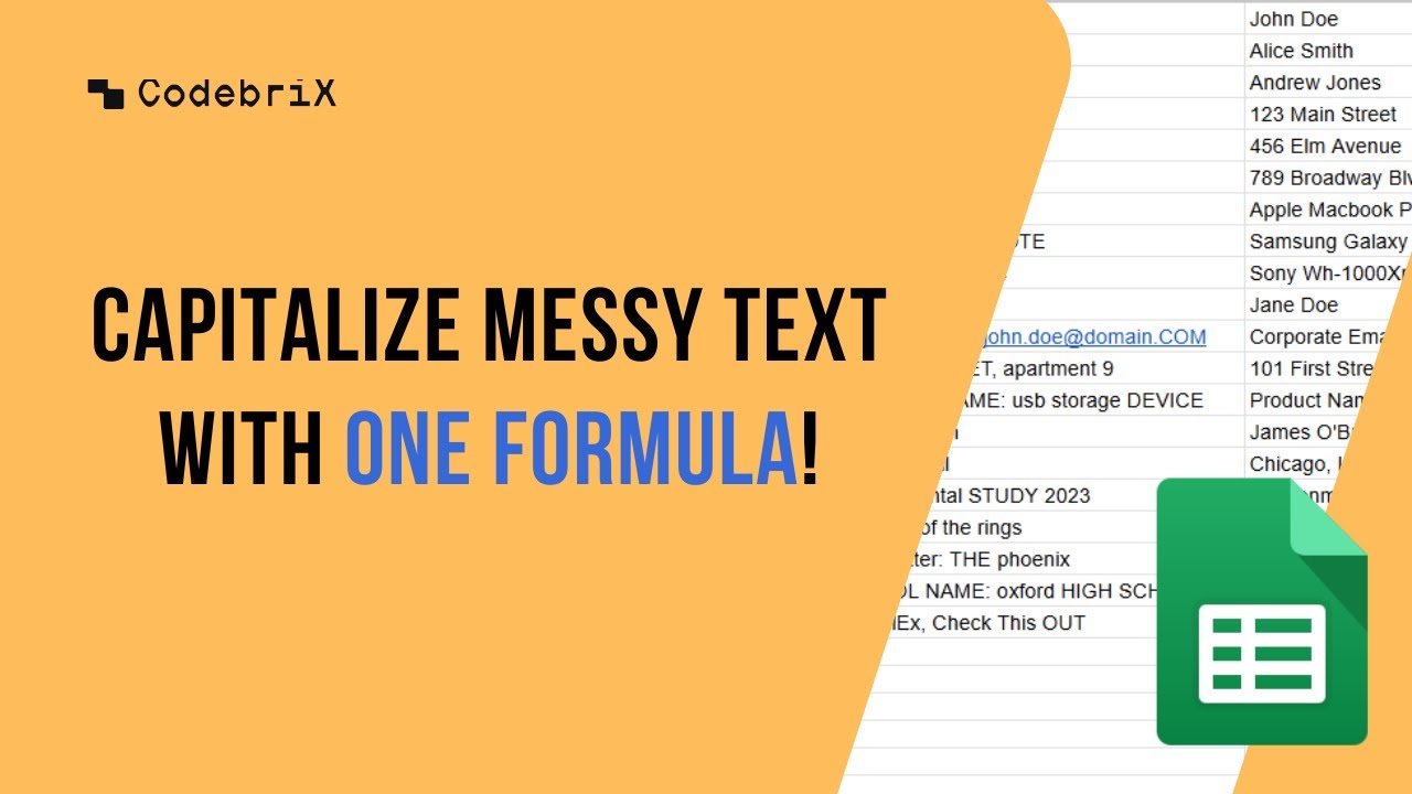 Google Sheets Text Formatting Hack: PROPER Function Explained