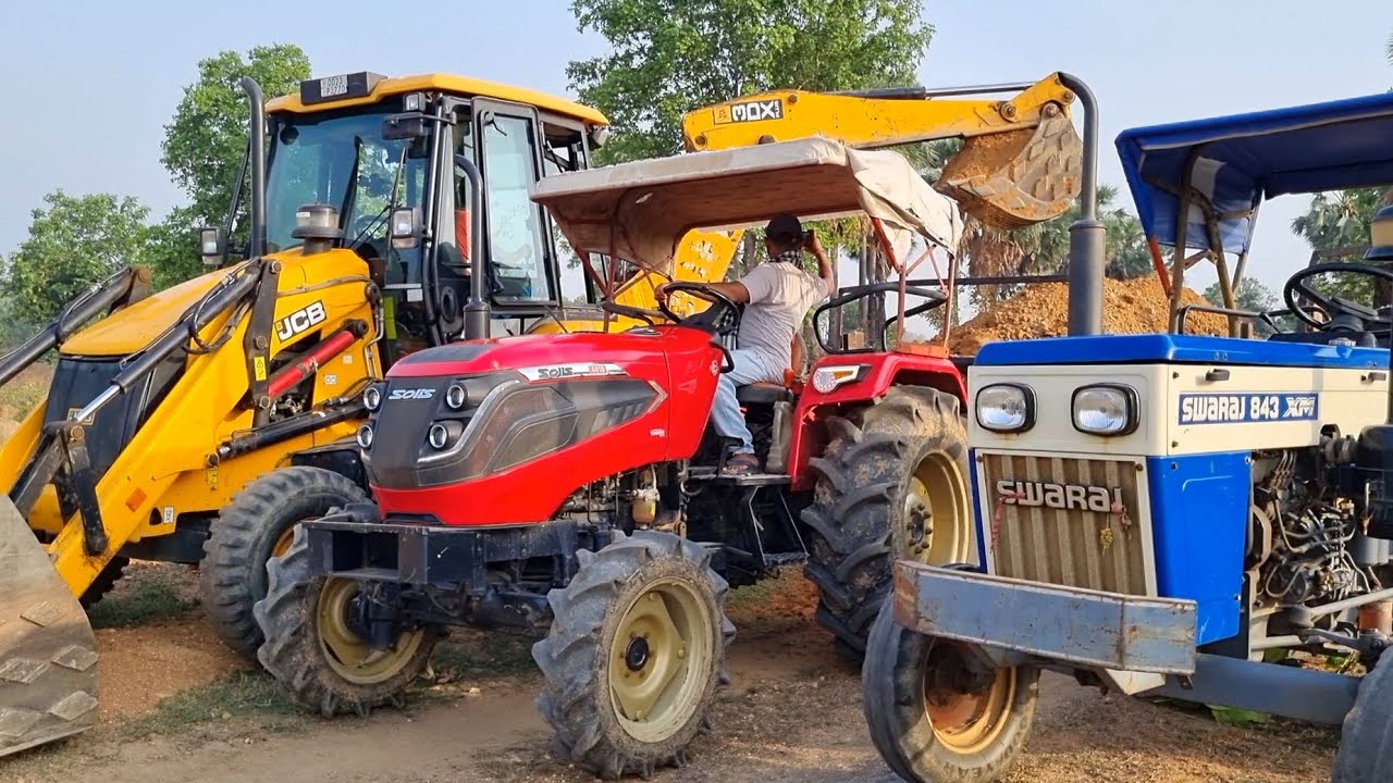 New Jcb 3dx Backhoe Machine Loading Mud In Mahindra and Swaraj Tractor | Jcb Tractor Cartoon Video