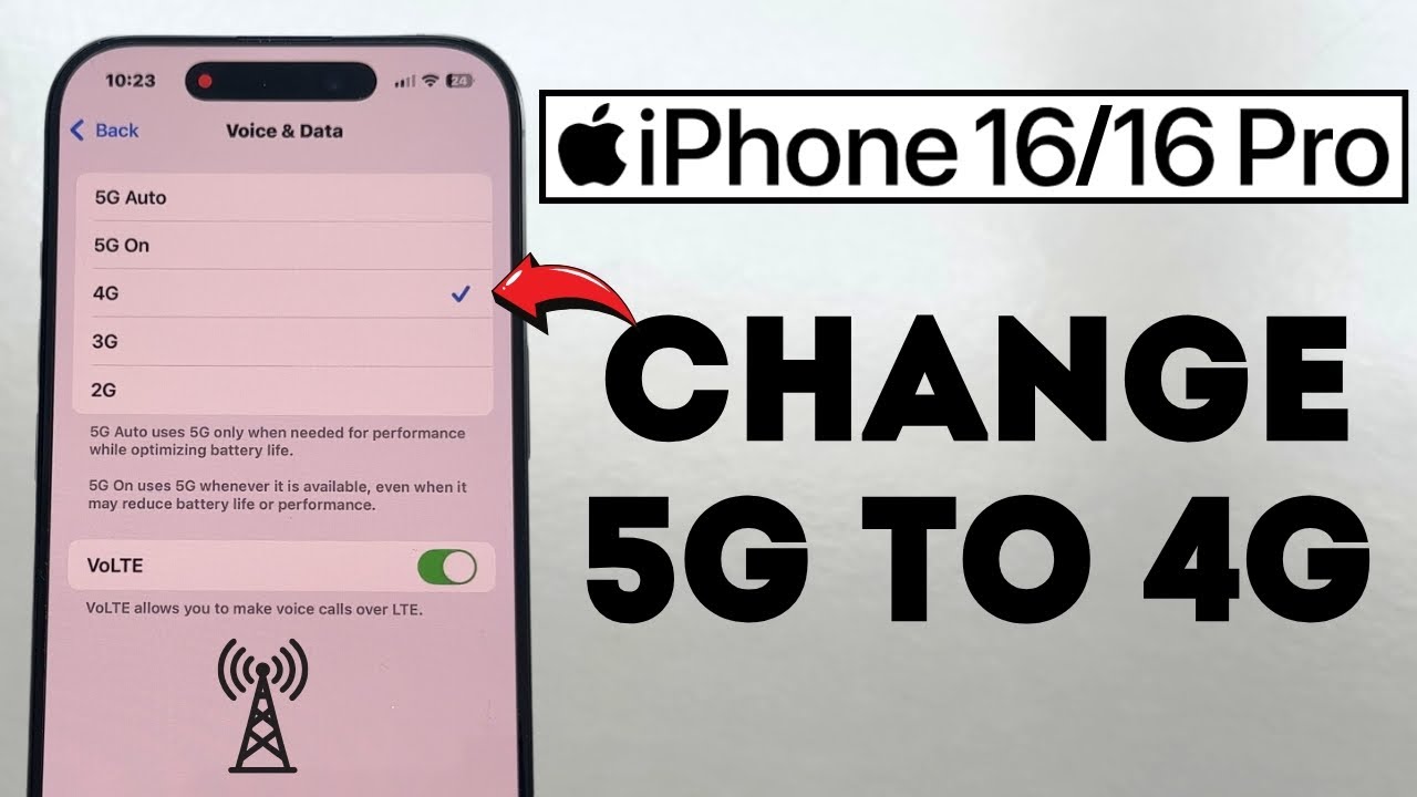 Как переключиться с 5G на 4G на iPhone 16/16 Pro