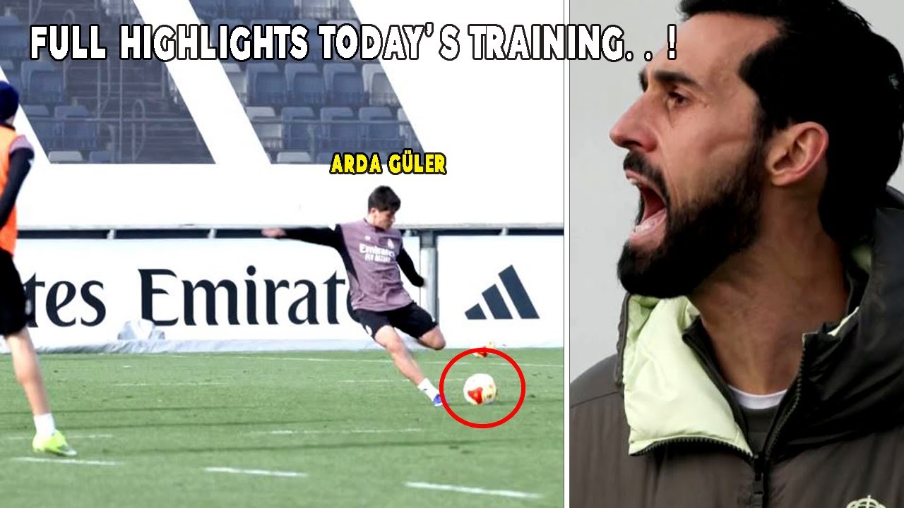 [NEW VIDEOS] ARDA GÜLER’S POWERFUL SHOT SHOCKS REAL MADRID’S NEW COACH IN TRAINING TODAY 😱