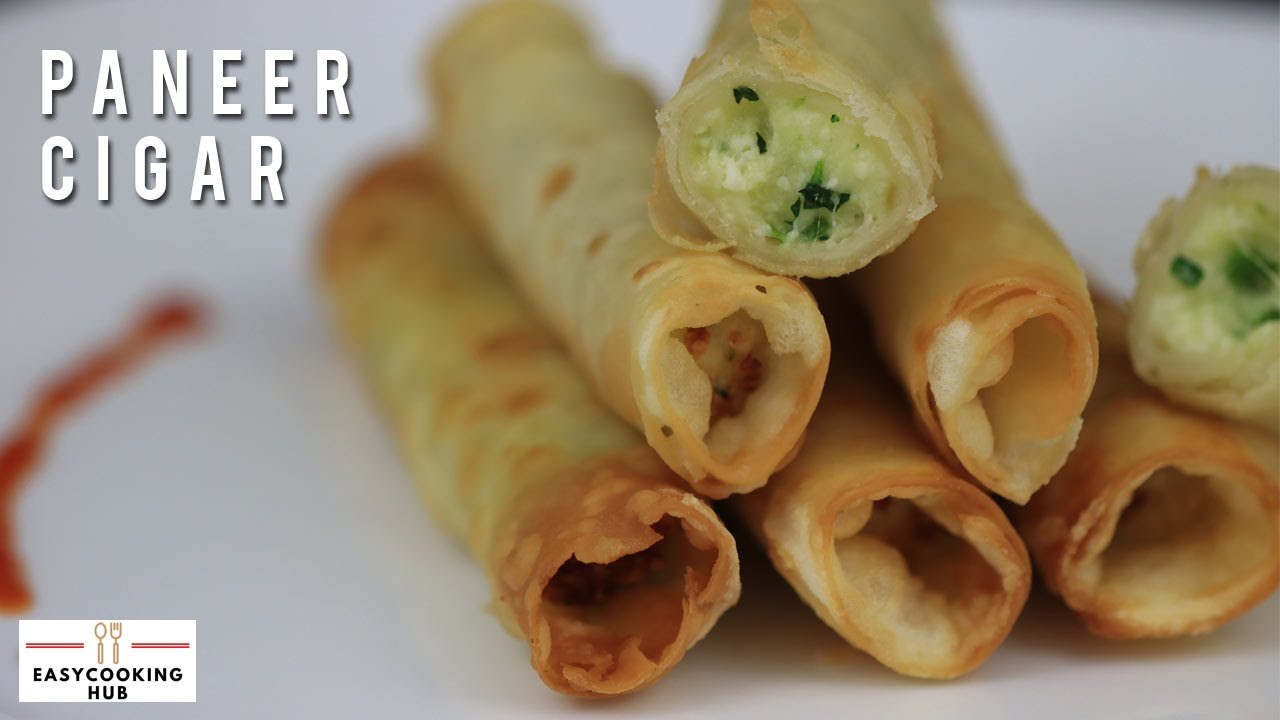 Easy & Tasty Paneer Cigar Roll with Spring Roll Sheet Recipe with Easy cooking Hub