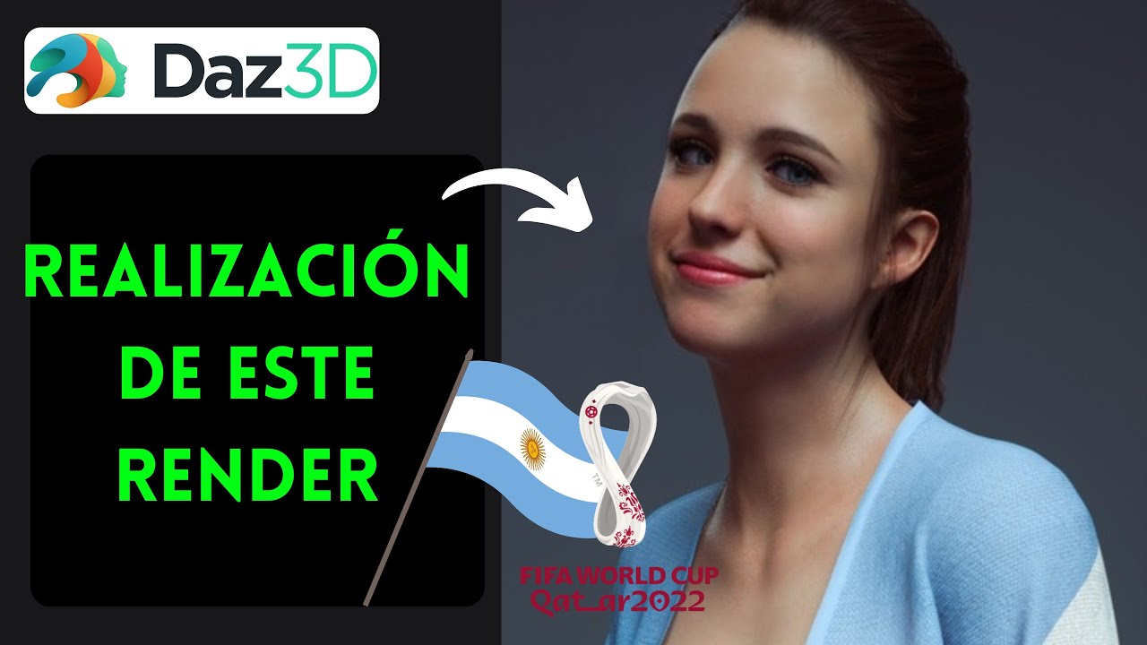 Daz Studio español | realización de este render con la bandera de Argentina
