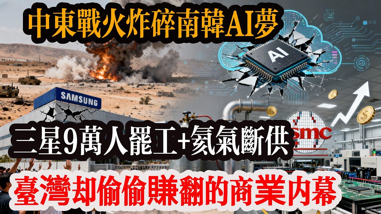 中東戰火炸碎南韓 AI 夢，三星 8.9 萬人罷工+ 氦氣斷供 ，記憶體霸主地位直接不保，台灣偷偷賺翻的商業内幕。#台灣 #台積電