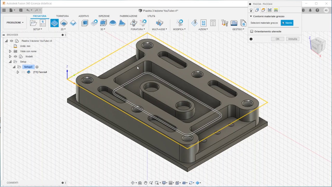 Modulo CAM Fusion360 lavorazioni 2D   03 Impostazione delle lavorazioni e spiantura