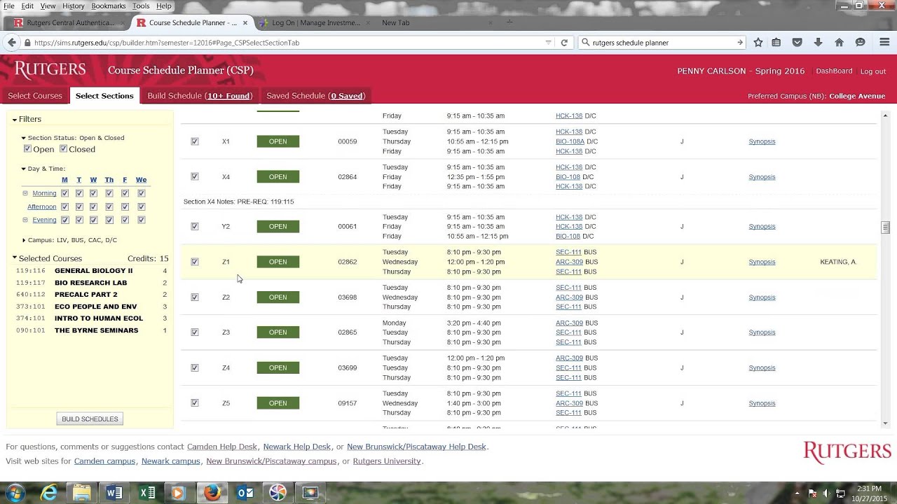 How to Use Rutgers Schedule Planner