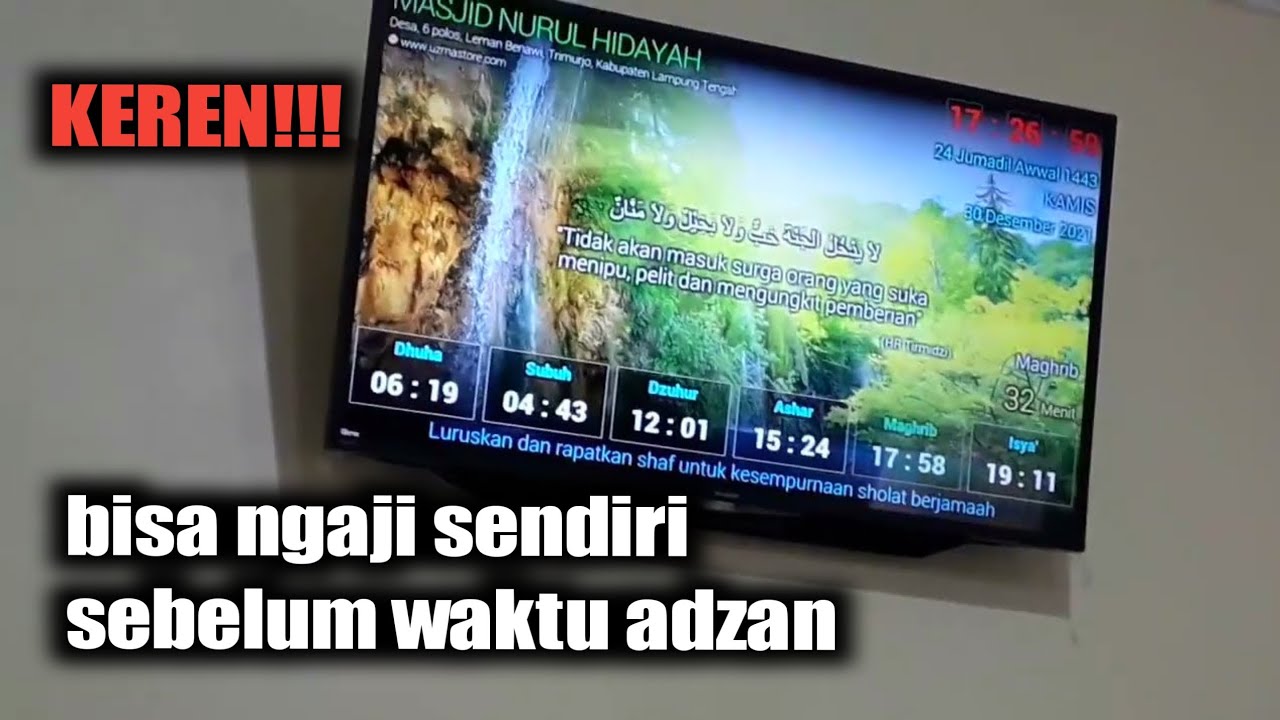 UZMA Jam Digital TV untuk Masjid  (Review dan pasang )