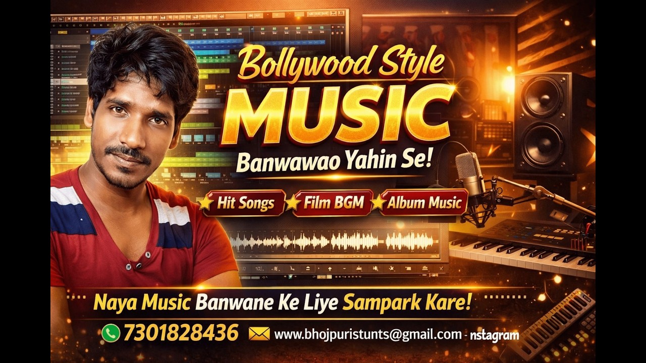 🎼 आपके सपनों का गाना, बिल्कुल बॉलीवुड अंदाज़ में! Professional Music Production 7301828436