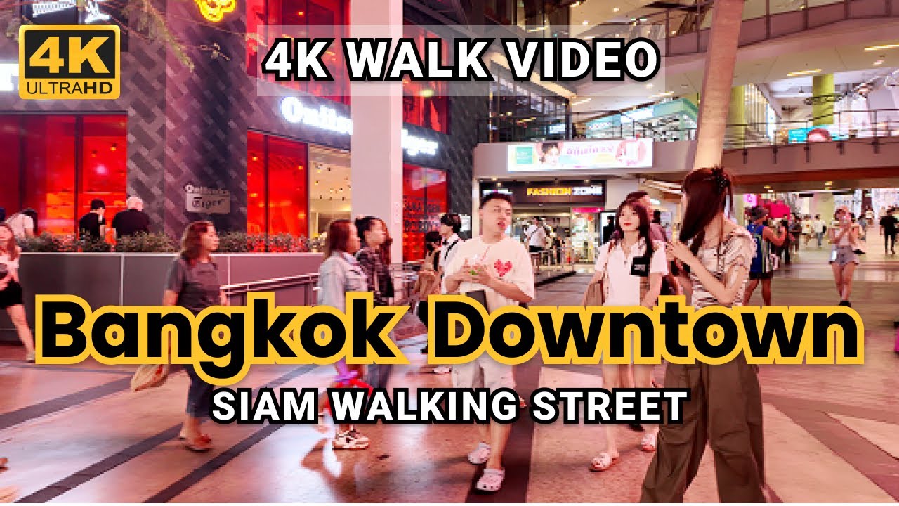 [4K HDR] Siam Walking Street | Weekend Night Walk in Bangkok